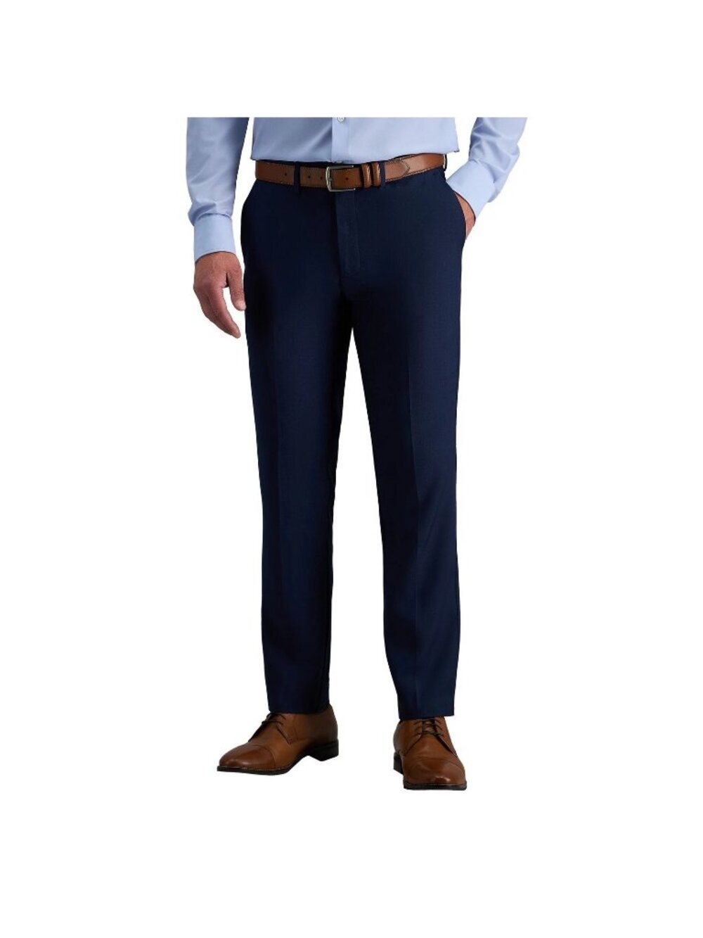 NWOT Haggar Men's 34x32 Straight Fit Navy Dress Pants Polyester Blend P1021
